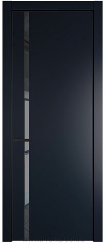Дверь Profil Doors 21PE цвет Нэви Блу (RAL 7016) кромка Черный матовый RAL9005 стекло Зеркало Grey