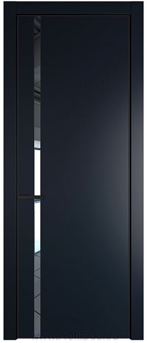 Дверь Profil Doors 21PE цвет Нэви Блу (RAL 7016) кромка Черный матовый RAL9005 стекло Зеркало