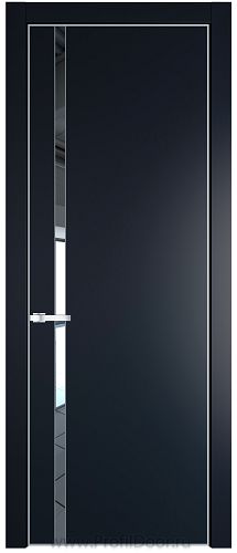 Дверь Profil Doors 21PE цвет Нэви Блу (RAL 7016) кромка Серебро стекло Зеркало