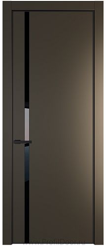 Дверь Profil Doors 21PE цвет Перламутр бронза кромка Черный матовый RAL9005 стекло Lacobel Черный лак