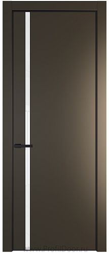 Дверь Profil Doors 21PE цвет Перламутр бронза кромка Черный матовый RAL9005 стекло Lacobel лак Классик