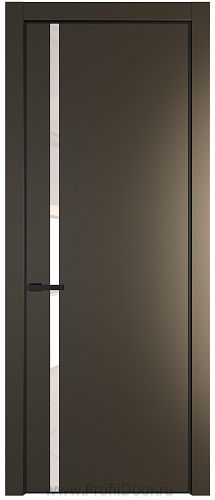 Дверь Profil Doors 21PE цвет Перламутр бронза кромка Черный матовый RAL9005 стекло Lacobel Перламутровый лак