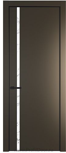 Дверь Profil Doors 21PE цвет Перламутр бронза кромка Черный матовый RAL9005 стекло Нефи белый узор серебро