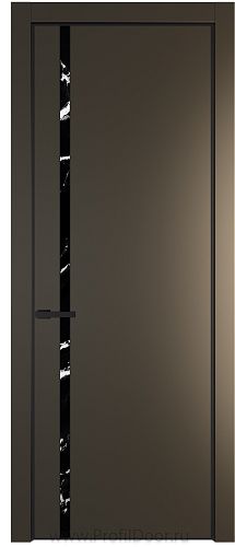 Дверь Profil Doors 21PE цвет Перламутр бронза кромка Черный матовый RAL9005 стекло Нефи черный узор серебро