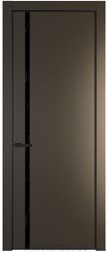 Дверь Profil Doors 21PE цвет Перламутр бронза кромка Черный матовый RAL9005 стекло Неро мрамор