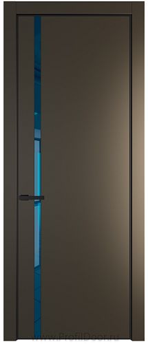 Дверь Profil Doors 21PE цвет Перламутр бронза кромка Черный матовый RAL9005 стекло Зеркало Blue