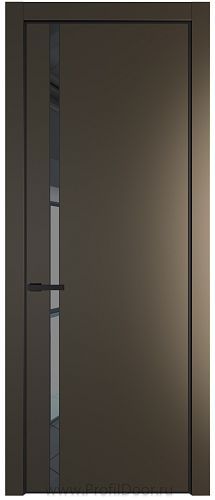 Дверь Profil Doors 21PE цвет Перламутр бронза кромка Черный матовый RAL9005 стекло Зеркало Grey