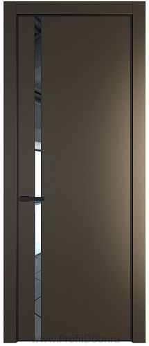 Дверь Profil Doors 21PE цвет Перламутр бронза кромка Черный матовый RAL9005 стекло Зеркало