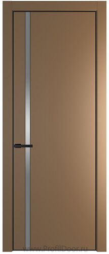 Дверь Profil Doors 21PE цвет Перламутр золото кромка Черный матовый RAL9005 стекло Lacobel Серебро Матлак