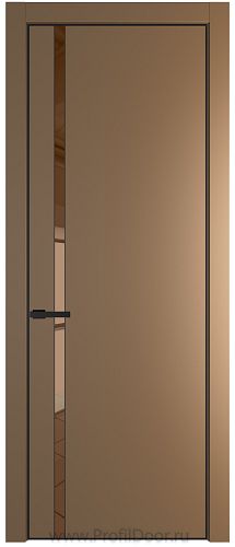 Дверь Profil Doors 21PE цвет Перламутр золото кромка Черный матовый RAL9005 стекло Зеркало Bronza