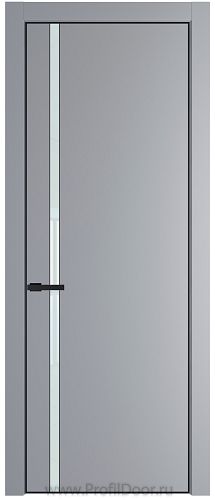 Дверь Profil Doors 21PE цвет Смоки (RAL 870-02) кромка Черный матовый RAL9005 стекло Lacobel Белый лак