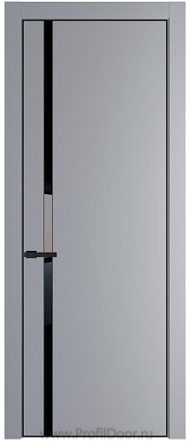 Дверь Profil Doors 21PE цвет Смоки (RAL 870-02) кромка Черный матовый RAL9005 стекло Lacobel Черный лак