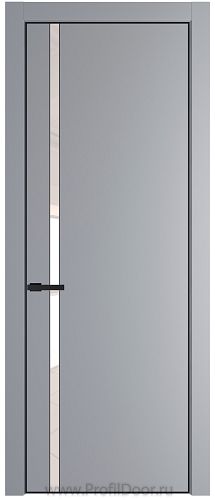 Дверь Profil Doors 21PE цвет Смоки (RAL 870-02) кромка Черный матовый RAL9005 стекло Lacobel Перламутровый лак