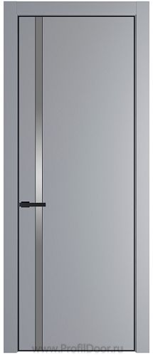 Дверь Profil Doors 21PE цвет Смоки (RAL 870-02) кромка Черный матовый RAL9005 стекло Lacobel Серебро Матлак