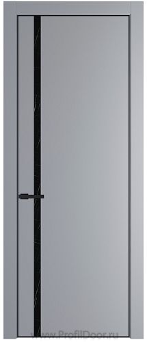 Дверь Profil Doors 21PE цвет Смоки (RAL 870-02) кромка Черный матовый RAL9005 стекло Неро мрамор