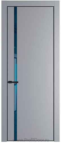Дверь Profil Doors 21PE цвет Смоки (RAL 870-02) кромка Черный матовый RAL9005 стекло Зеркало Blue