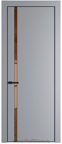 Дверь Profil Doors 21PE цвет Смоки (RAL 870-02) кромка Черный матовый RAL9005 стекло Зеркало Bronza