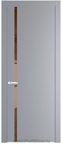 Дверь Profil Doors 21PE цвет Смоки (RAL 870-02) кромка Серебро стекло Зеркало Bronza