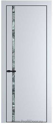 Дверь Profil Doors 21PE цвет Вайт (RAL 110 96 02) кромка Черный матовый RAL9005 стекло Атриум серебро