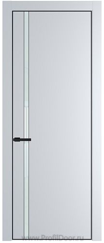 Дверь Profil Doors 21PE цвет Вайт (RAL 110 96 02) кромка Черный матовый RAL9005 стекло Lacobel Белый лак