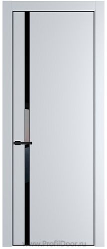 Дверь Profil Doors 21PE цвет Вайт (RAL 110 96 02) кромка Черный матовый RAL9005 стекло Lacobel Черный лак