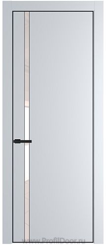 Дверь Profil Doors 21PE цвет Вайт (RAL 110 96 02) кромка Черный матовый RAL9005 стекло Lacobel Перламутровый лак