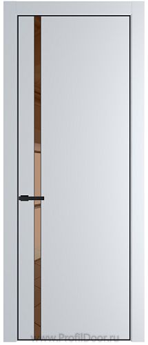 Дверь Profil Doors 21PE цвет Вайт (RAL 110 96 02) кромка Черный матовый RAL9005 стекло Зеркало Bronza