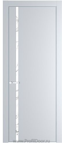 Дверь Profil Doors 21PE цвет Вайт (RAL 110 96 02) кромка Серебро стекло Нефи белый узор серебро