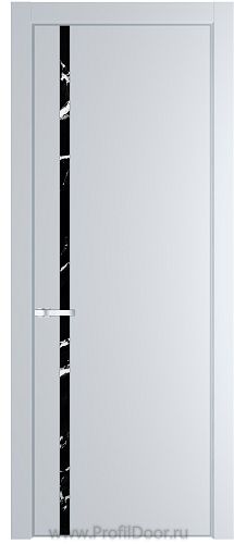 Дверь Profil Doors 21PE цвет Вайт (RAL 110 96 02) кромка Серебро стекло Нефи черный узор серебро