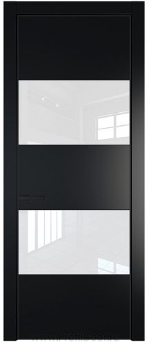 Дверь Profil Doors 22PE цвет Блэк кромка Черный матовый RAL9005 стекло Lacobel лак Классик