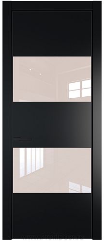 Дверь Profil Doors 22PE цвет Блэк кромка Черный матовый RAL9005 стекло Lacobel Перламутровый лак