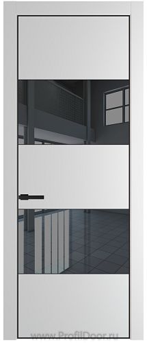 Дверь Profil Doors 22PE цвет Крем Вайт (RAL 120-02) кромка Черный матовый RAL9005 стекло Зеркало Grey