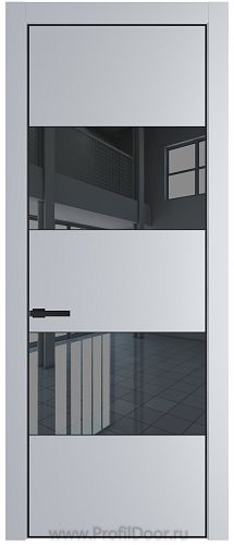 Дверь Profil Doors 22PE цвет Лайт Грей (RAL 870-01) кромка Черный матовый RAL9005 стекло Зеркало Grey