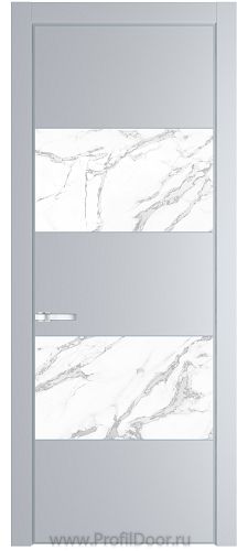 Дверь Profil Doors 22PE цвет Лайт Грей (RAL 870-01) кромка Серебро стекло Нефи белый узор серебро