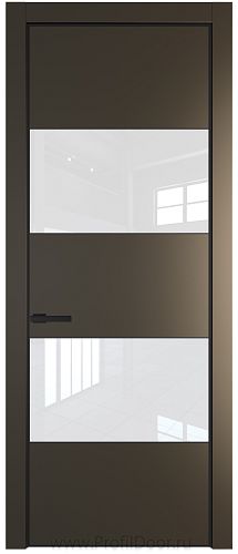 Дверь Profil Doors 22PE цвет Перламутр бронза кромка Черный матовый RAL9005 стекло Lacobel лак Классик