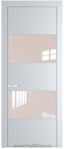 Дверь Profil Doors 22PE цвет Вайт (RAL 110 96 02) кромка Серебро стекло Lacobel Перламутровый лак