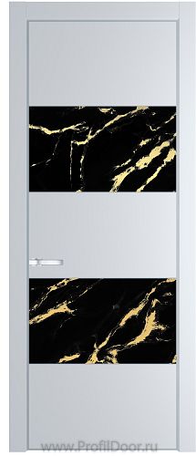 Дверь Profil Doors 22PE цвет Вайт (RAL 110 96 02) кромка Серебро стекло Нефи черный узор золото