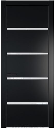 Дверь Profil Doors 23PE цвет Блэк кромка Черный матовый RAL9005 стекло Lacobel лак Классик