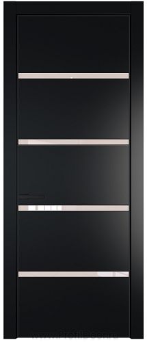 Дверь Profil Doors 23PE цвет Блэк кромка Черный матовый RAL9005 стекло Lacobel Перламутровый лак