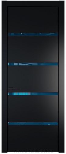 Дверь Profil Doors 23PE цвет Блэк кромка Черный матовый RAL9005 стекло Зеркало Blue