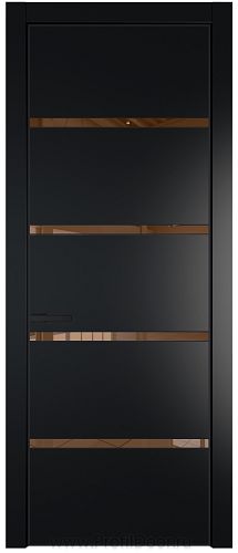 Дверь Profil Doors 23PE цвет Блэк кромка Черный матовый RAL9005 стекло Зеркало Bronza