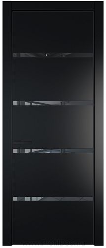 Дверь Profil Doors 23PE цвет Блэк кромка Черный матовый RAL9005 стекло Зеркало Grey