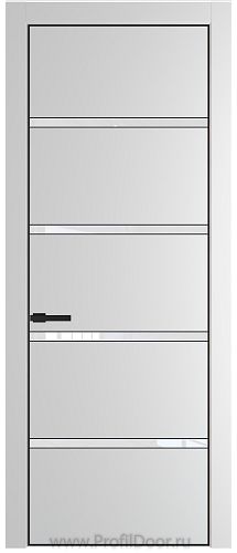Дверь Profil Doors 23PE цвет Крем Вайт (RAL 120-02) кромка Черный матовый RAL9005 стекло Lacobel лак Классик