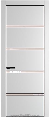 Дверь Profil Doors 23PE цвет Крем Вайт (RAL 120-02) кромка Черный матовый RAL9005 стекло Lacobel Перламутровый лак