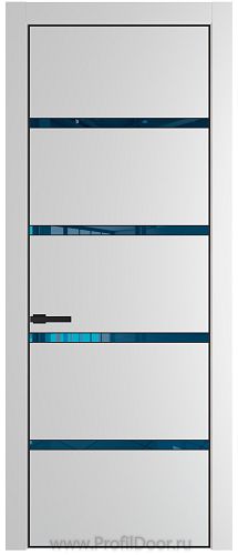Дверь Profil Doors 23PE цвет Крем Вайт (RAL 120-02) кромка Черный матовый RAL9005 стекло Зеркало Blue