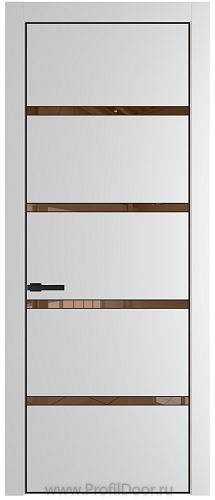 Дверь Profil Doors 23PE цвет Крем Вайт (RAL 120-02) кромка Черный матовый RAL9005 стекло Зеркало Bronza