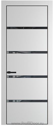 Дверь Profil Doors 23PE цвет Крем Вайт (RAL 120-02) кромка Черный матовый RAL9005 стекло Зеркало Grey