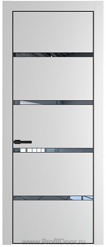 Дверь Profil Doors 23PE цвет Крем Вайт (RAL 120-02) кромка Черный матовый RAL9005 стекло Зеркало