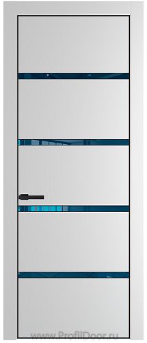 Дверь Profil Doors 23PE цвет Крем Вайт (RAL 120-02) кромка Серебро стекло Зеркало Blue