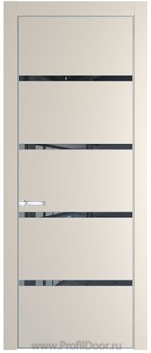 Дверь Profil Doors 23PE цвет Кремовая Магнолия (RAL 120-04) кромка Серебро стекло Зеркало Grey